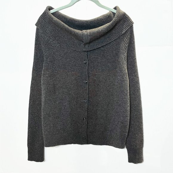 Cashmere Marilyn Neck Cardigan Sweater Size M - Picture 3 of 6